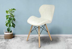 Крісло JUmi Scandinavian Design еко-шкіра біле 46&times;48&times;73 см Design (эко-кожа) White фото