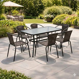 Садовий комплект GardenLine Fenix-6 скляна стільниця GardenLine Fenix-6 фото