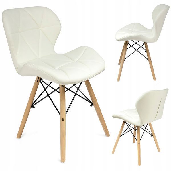 Крісло Jumi Scandinavian Design еко-шкіра біле 46&times;48&times;73 см Design (эко-кожа) White фото