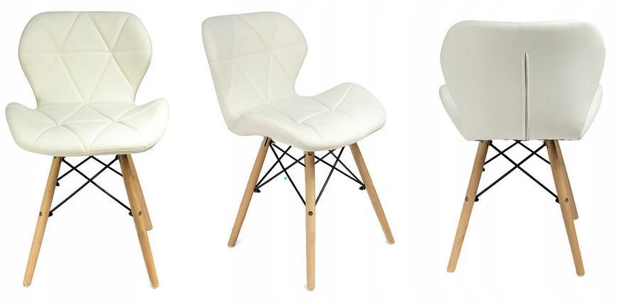 Крісло Jumi Scandinavian Design еко-шкіра біле 46&times;48&times;73 см Design (эко-кожа) White фото