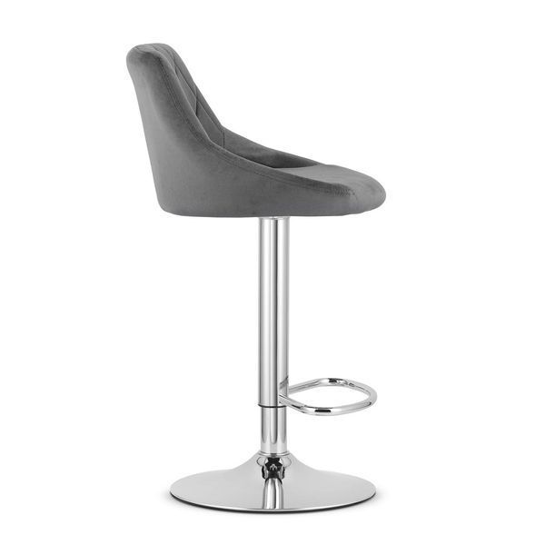 Барний стілець Leobert Kast Grey-Chrom 360&deg; поворот GREY-CHROM (Aksamit) фото