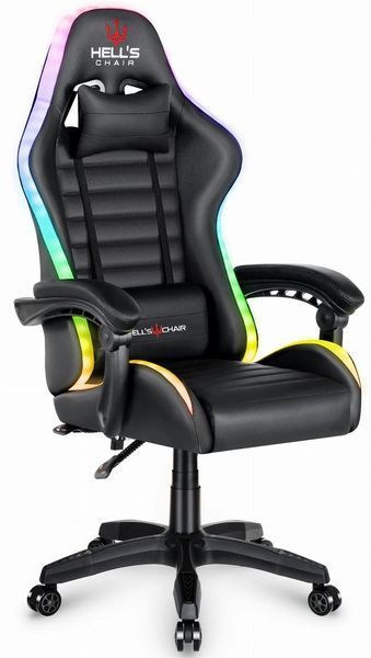 Комп'ютерне крісло Hell's HC-1003 LED RGB Black 5904204981866 фото
