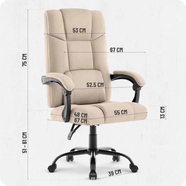 Крісло офісне Cabro C505 Beige тканина регулювання висоти 5907196012044 фото