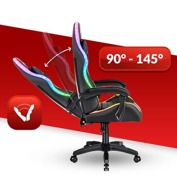 Комп'ютерне крісло Hell's HC-1003 LED RGB Black 5904204981866 фото
