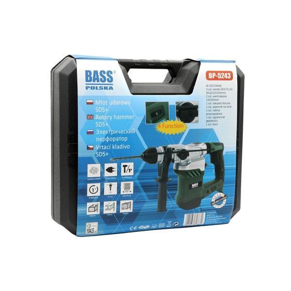 Перфоратор дриль ударний Bass Polska SDS PLus 2200 Вт 4,9 Дж 5243 фото