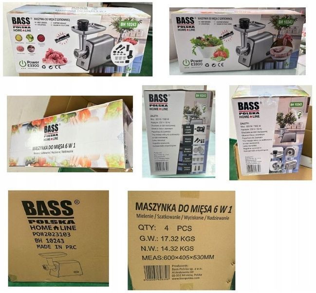 М'ясорубка електрична Bass Polska BH 10243 1900 Вт 6-в-1 BH 10243 фото