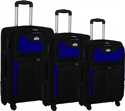 Дорожня тканинна валіза Rgl s-010 Середня, Чорно-синя s010-14 фото