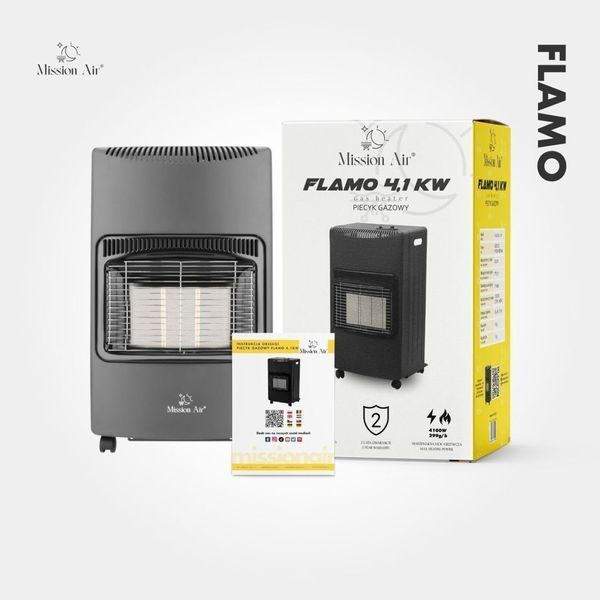 Портативний газовий обігрівач FLAMO 3 режими потужності (1400 Вт, 2750 Вт, 4100 Вт) + шланг + редуктор, Польща G1013 фото
