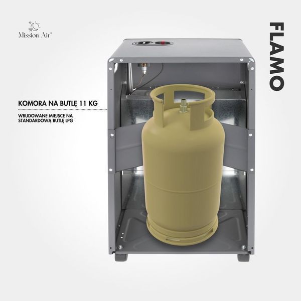Портативний газовий обігрівач FLAMO 3 режими потужності (1400 Вт, 2750 Вт, 4100 Вт) + шланг + редуктор, Польща G1013 фото