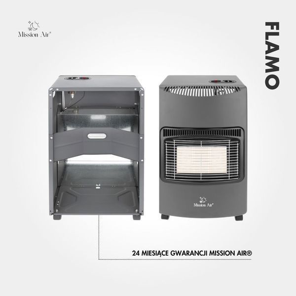 Портативний газовий обігрівач FLAMO 3 режими потужності (1400 Вт, 2750 Вт, 4100 Вт) + шланг + редуктор, Польща G1013 фото