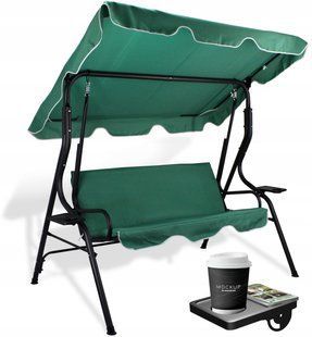 Садова гойдалка GardenLine VIP 170&times;110&times;153 3-місна зелений KRE0742 фото