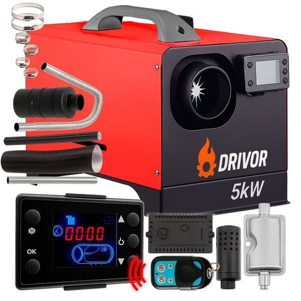 Автономный дизельный обогреватель (Webasto) Drivor 5 кВт (12В/24В/220В) с LCD-дисплеем и пультом ДК D500 фото
