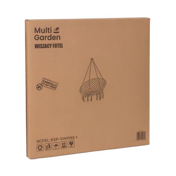 Садова гойдалка-гамак MultiGarden Black сталева рама 22 мм 150 кг ESO-SW092-1 фото