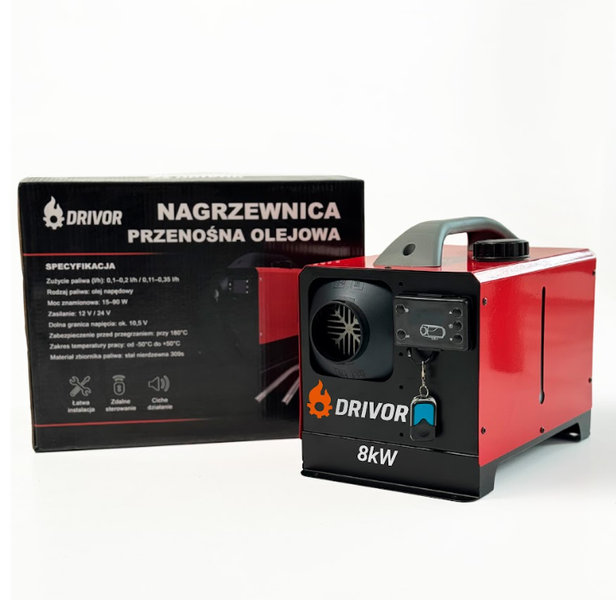 Автономный дизельный обогреватель (Webasto) Drivor 8 кВт (12В/24В/220В) с LCD-дисплеем и пультом ДК D800 фото