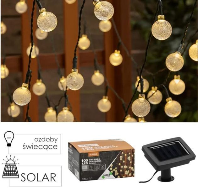 Декоративна гірлянда GardenLine SOL3774 11,9 м 100 LED теплий-білий SOL3774 фото