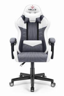 Комп'ютерне крісло Hell's Chair HC-1004 White-Grey ковшеподібне сидіння 5904204981712 фото