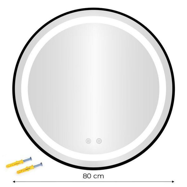 Кругле дзеркало ModernHome Anti-Fog 80 см LED 5905817008667 фото