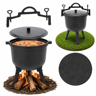 Казан туристичний Garden Line 11 л чавунний на 3 ніжках BBQ3727 фото
