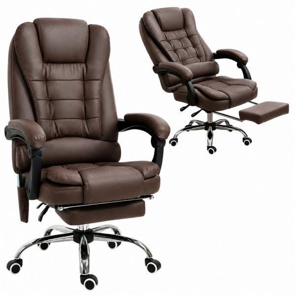 Офісне крісло Axeon VIP з масажем до 130 кг коричневе 18223-01 фото