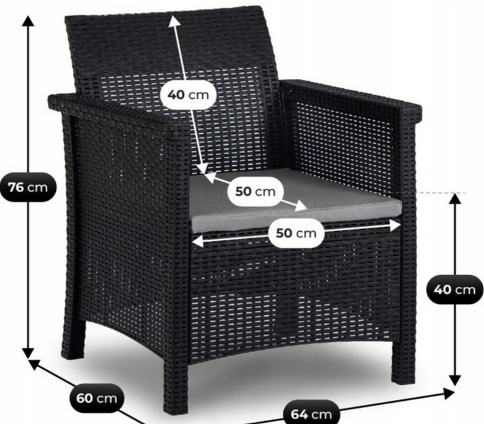 Комплект садових меблів MEbel ELite BRenta диван 2 крісла стіл ME.BRENTA/CZ/RT/OGR/ZES фото