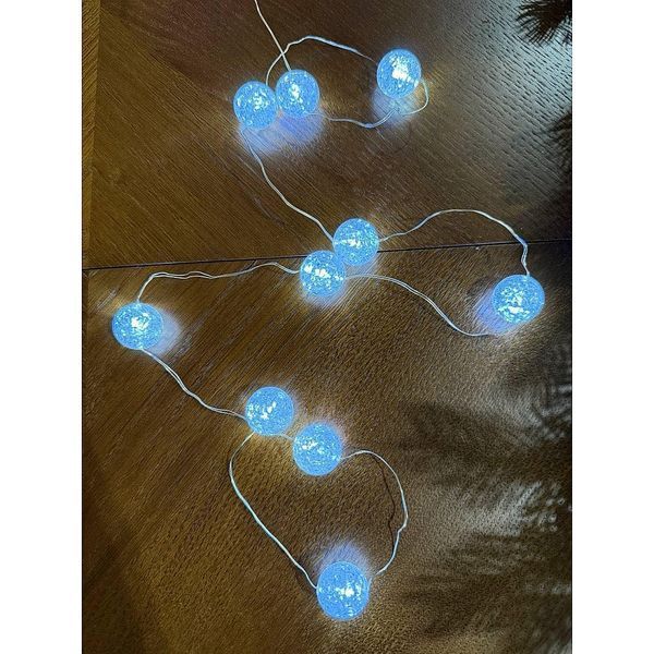 Світлодіодна гірлянда на батарейках Oecolux LED Tischdekoration Kunststoffkugel, біле світло 17032 фото