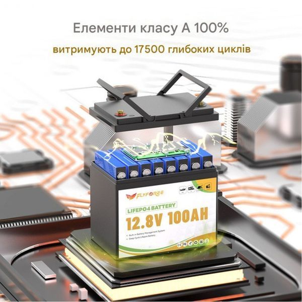 Акумулятор FLYFOREE LiFePO4 12.8В 100А&middot;год 1280Вт&middot;год 17330 фото