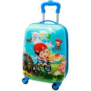 Дитяча дорожня валіза принт Велосипедист kids1 фото