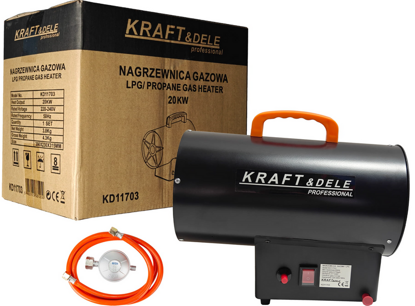 Газова теплова гармата KRaft&Dele KD11703 20 кВт 0,7 бар KD11703-R фото