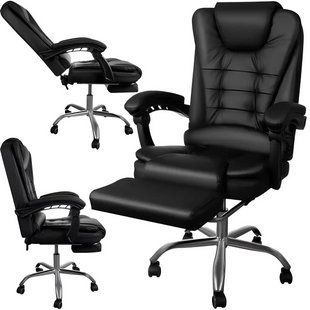 Офісне крісло Boss 23286 Reg, з підніжкою Чорне комп'ютерне крісло 16897 фото