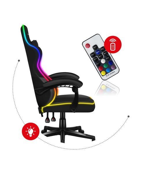 Huzaro Force 4.4 RGB, тканинне ігрове крісло 4.4 RGB Black фото