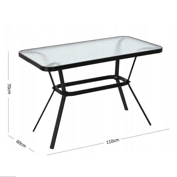 Стіл садовий GardenLine Fenix Black 110&times;60&times;70 см NEO9949 фото