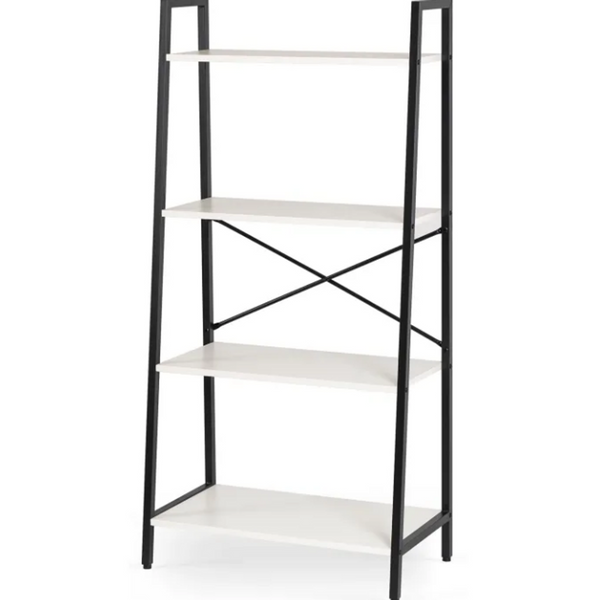 Стелаж MEbel ELite GIA 131&times;64&times;34 см 4 полиці білий, чорний ME.GIA/B/CZ/REG фото