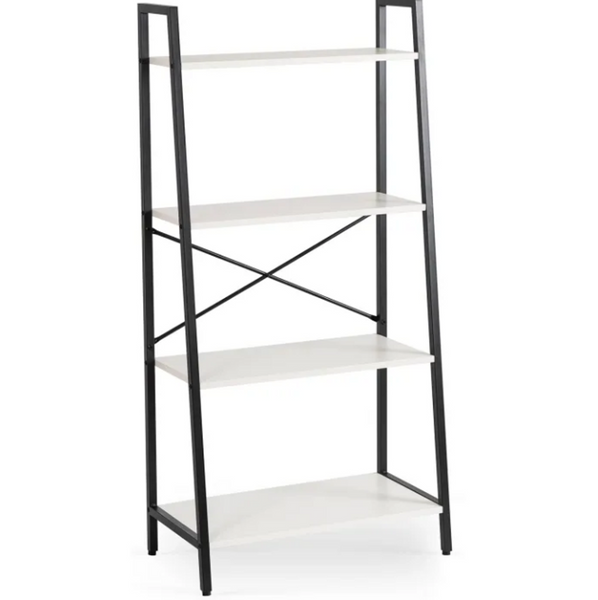 Стелаж MEbel ELite GIA 131&times;64&times;34 см 4 полиці білий, чорний ME.GIA/B/CZ/REG фото