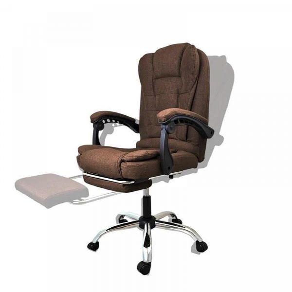 Офісне крісло з тканини до 130 кг з масажною подушкою та підставкою для ніг BOSS KO22 Premium коричневе 16912 фото