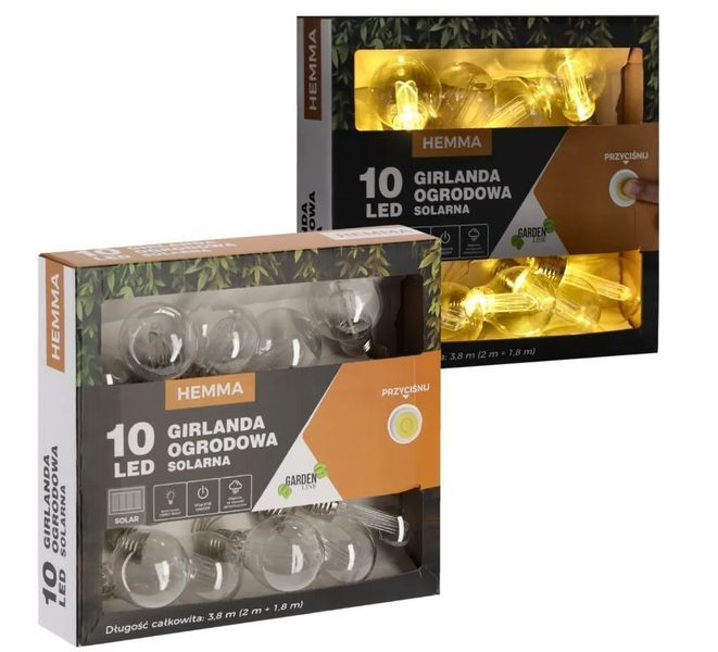 Вулична гірлянда GardenLine SOL3606 Ретро 3,8 м 10 LED SOL3606 фото