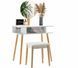 Туалетний косметичний столик з дзеркалом + стілець (129,5 х 75 х 45 см) BERGEN Польща, Білий PHO5803 фото 4