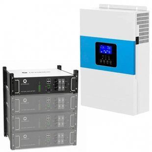 6.5 кВа LiFePO4 Комплект резервного живлення: гібридний інвертор Daxtromn + 48V 100Ah акумулятор рековий Lvtopsun rack 17204 фото