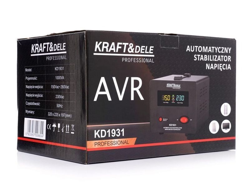 Стабілізатор напруги Kraft&Dele KD1931 1000VA 230 В KD1931 фото