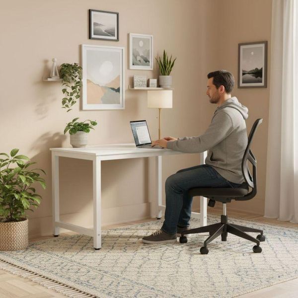 Стіл комп'ютерний ModernHome ELITE 120х60 см білий 5905817011209 фото