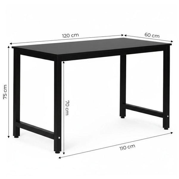 Стіл комп'ютерний ModernHome ELITE 120&times;60 см МДФ чорний 5905817011162 фото