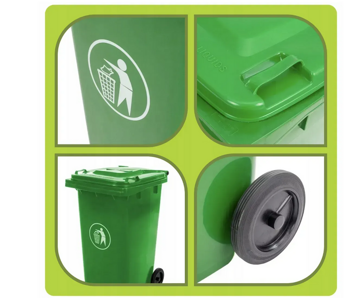 Сміттєвий бак Mirpol GT-240H 240 л HDpe зелений GT-240H zielony фото