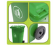 Сміттєвий бак Mirpol GT-240H 240 л HDpe зелений GT-240H zielony фото 6