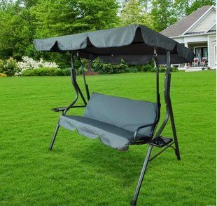 Садова гойдалка GardenLine VIP 170x110x153 см Антрацит KRE3088 фото