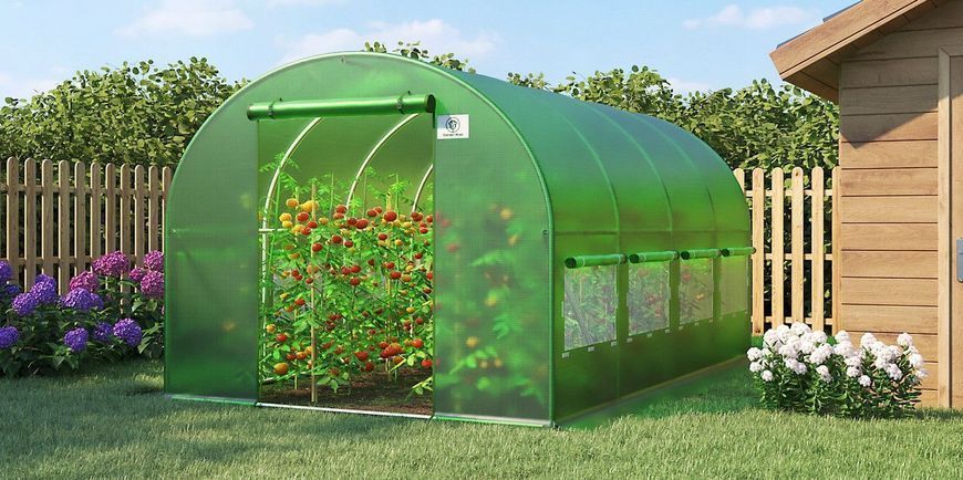 Садова теплиця 10 м&sup2; 4&times;2,5&times;2 м зелена оцинкований каркас P0025 фото