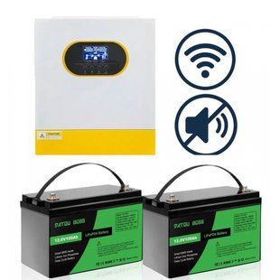 3,5 кВт Комплект інвертор Anenji + акумулятор 24V 100Ah з низьким рівнем шуму, WiFi-модулем, резервне живлення 17080 фото