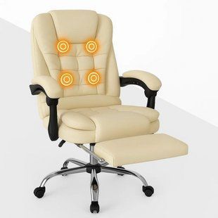 Офисное кресло BOSS KO22K Premium с массажной подушкой, с подножкой 16932 фото