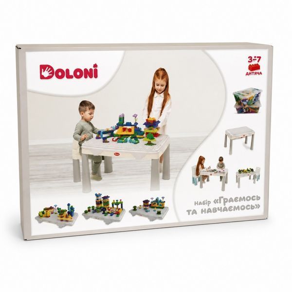 Дитячий набір Doloni 04660, 10 з накладкою конструктора 17319 фото