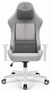 Комп'ютерне крісло Hell's Chair HC-1006 ковшеподібне Grey-White 5905496912262 фото