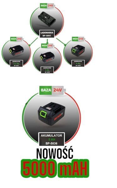 Акумулятор Bass Polska 5836 24 В 5.0 А&middot;год for інструментів 5836 фото
