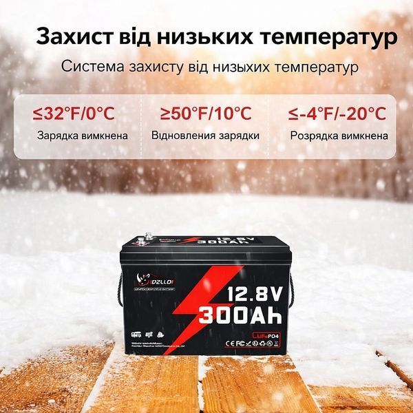 LiFePO4 12V 300Ah Акумулятор Idzlldi BMS, для для резервного живлення будинку, квартири 17124 фото